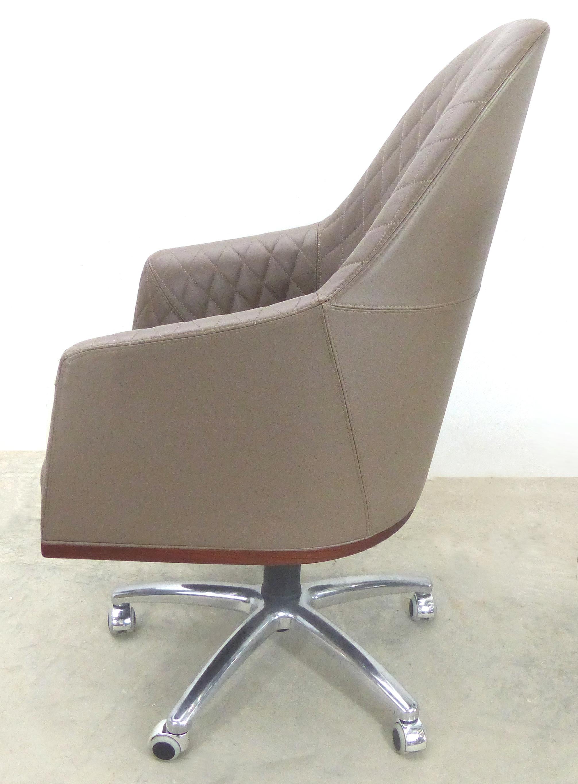 Italian Leather Swivel Desk Chair by Umberto Asnago for Medea Mobiledia, Italy