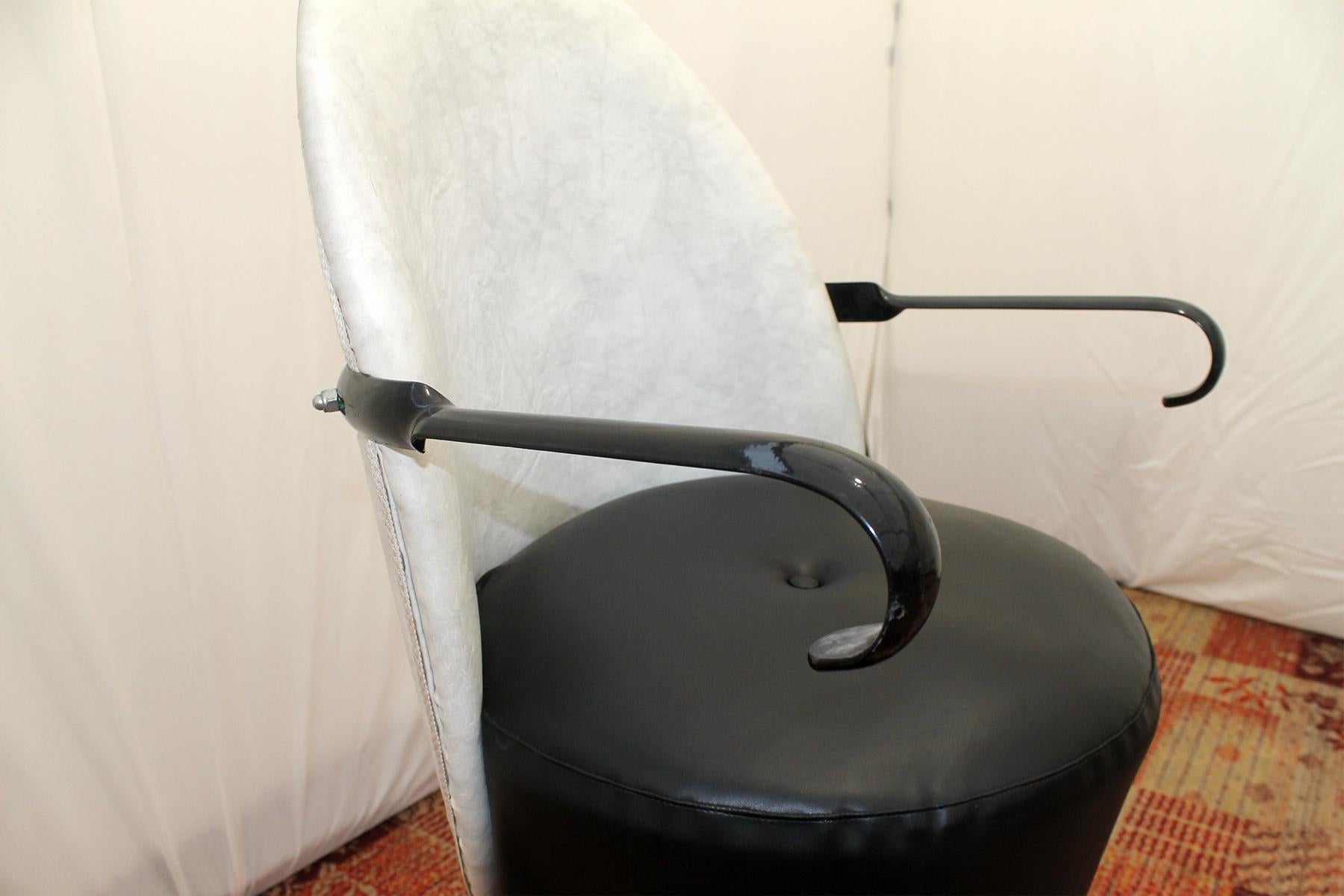 Leather Swivel Hairdressing Salon Chair, 1980s For Sale 1
