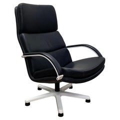 Leather Swivel Lounge Chair by Geoffrey Harcourt for Artifort