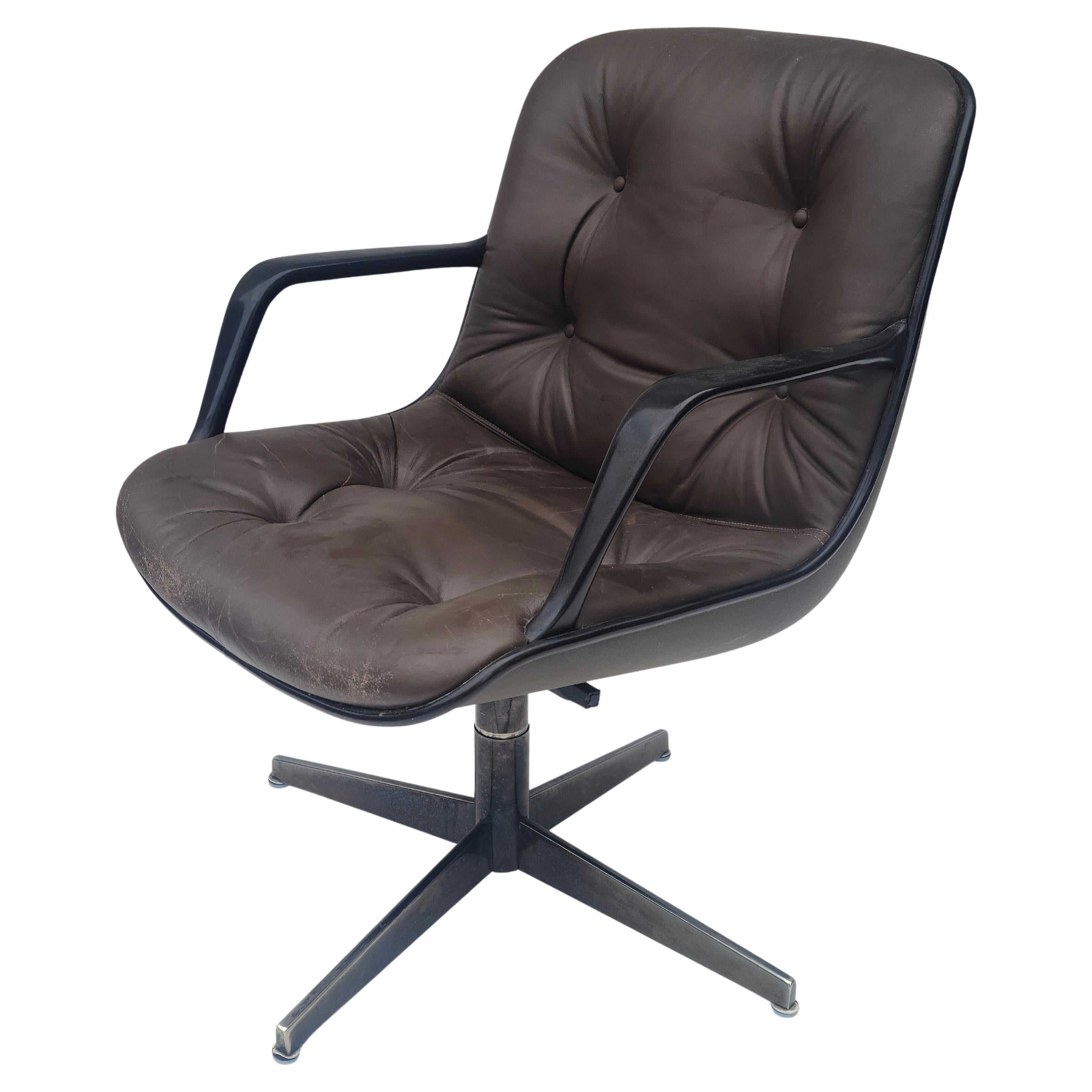 Leather Swivel Lounge Chair by Steelcase after Pollock Knoll 4