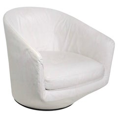 Leather Swivel Lounge  U Turn  Chair designed by Niels Bendtsen Italy c 2013