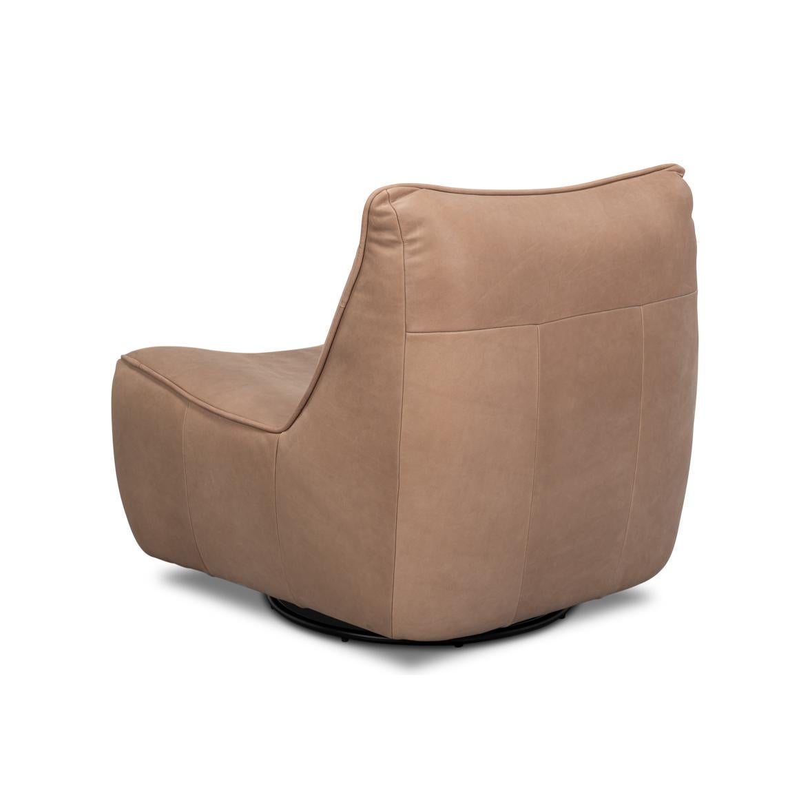 Fauteuil pivotant en cuir Neuf - En vente à Westwood, NJ