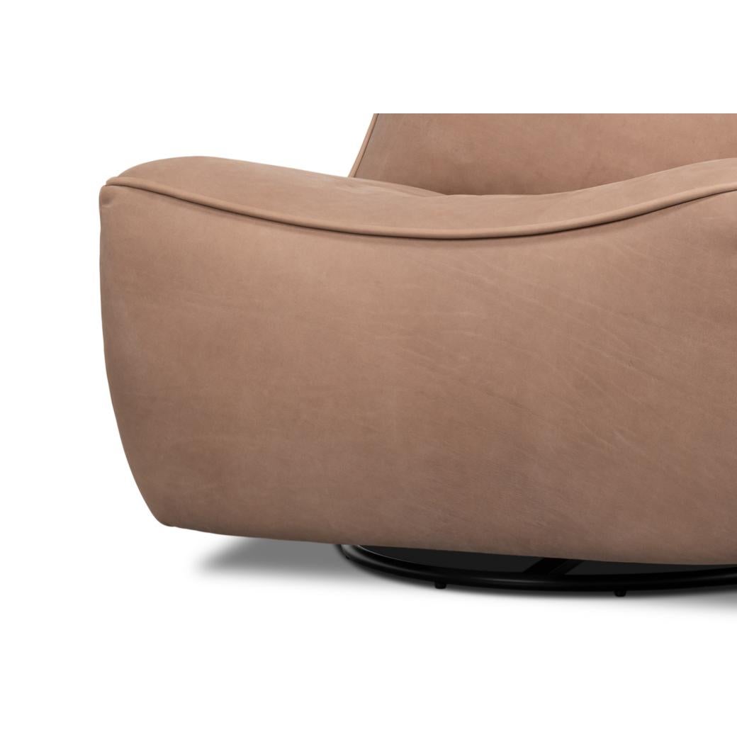 Cuir Fauteuil pivotant en cuir en vente