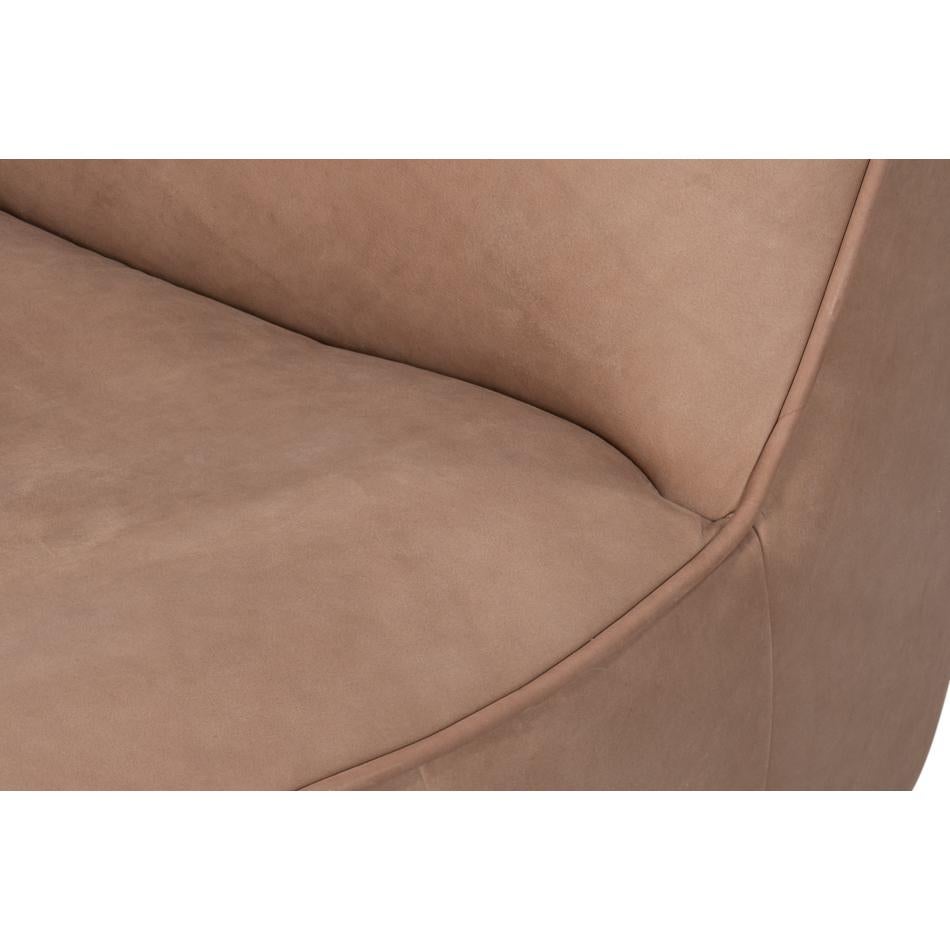 Fauteuil pivotant en cuir en vente 2