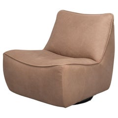 Sedia girevole Slipper in pelle