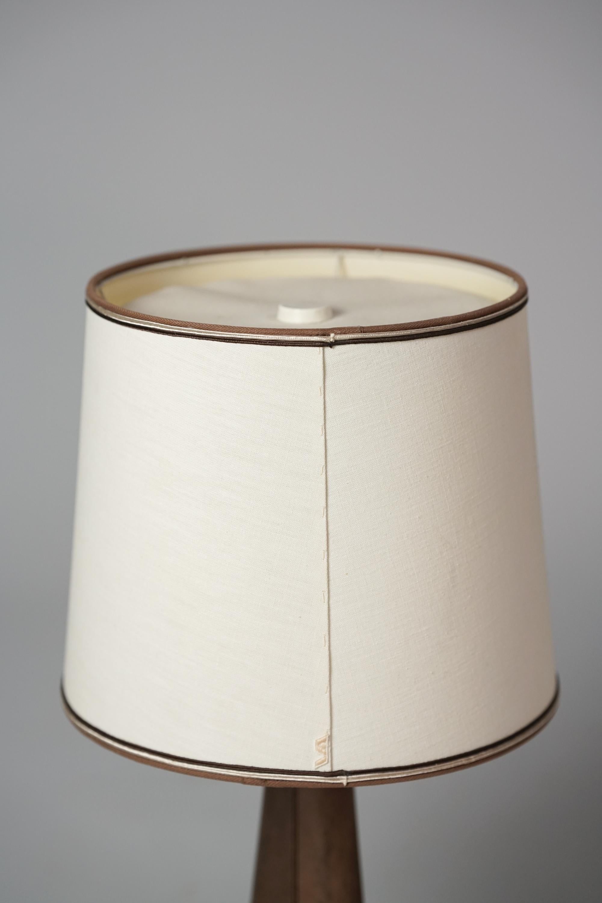 Finnish Leather Table Lamp, Lisa Johansson-Pape, Orno Oy, 1950s For Sale