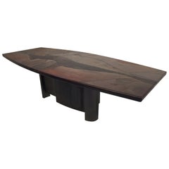 Leather Table Signed by Armand Jonckers, Belgium, 1980