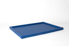 Leather Table Tray ALESSIA by ARIA HOME - Large - Color: Classic Blue