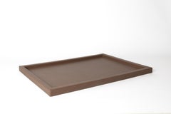 Leather Table Tray ALESSIA by ARIA HOME - Large - Color: Clay