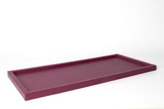 Leather Table Tray ALESSIA by ARIA HOME - Long - Color: Beet