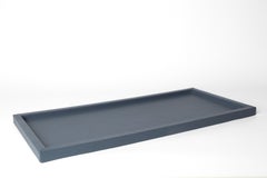 Leather Table Tray ALESSIA by ARIA HOME - Long - Color: Indigo