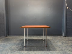 Leather Table with Metal Legs