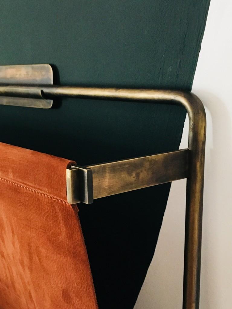 Charlotte Rack Leather Tall Magazine Rack by Charlotte Besson-Oberlin For Sale at 1stDibs