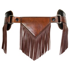 Leather - Tassel Fringe Belt - RARE - One-Off Piece - Adjustable Buckle Fasten