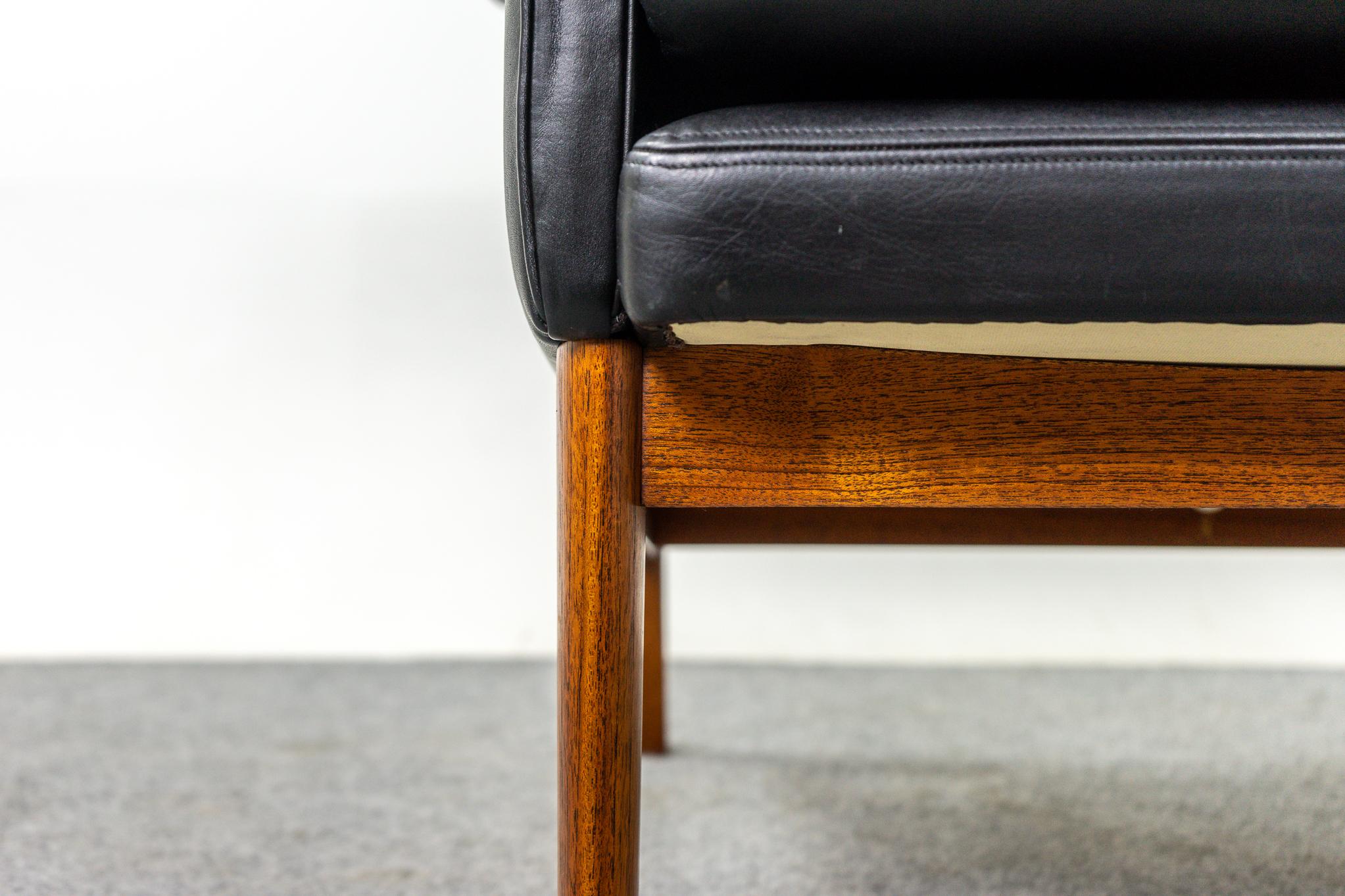 Danish Leather & Teak Model 218 Jupiter Chair by Finn Juhl for France & Son