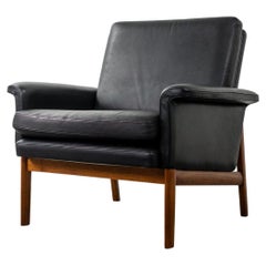 Leather & Teak Model 218 Jupiter Chair by Finn Juhl for France & Son