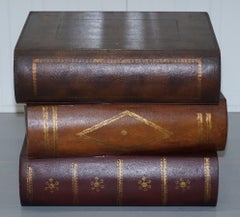 Leather Theodore Alexander Faux Scholars Books Large Side End Lamp Wine Table