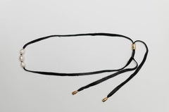 Leather Three Pearls Necklace