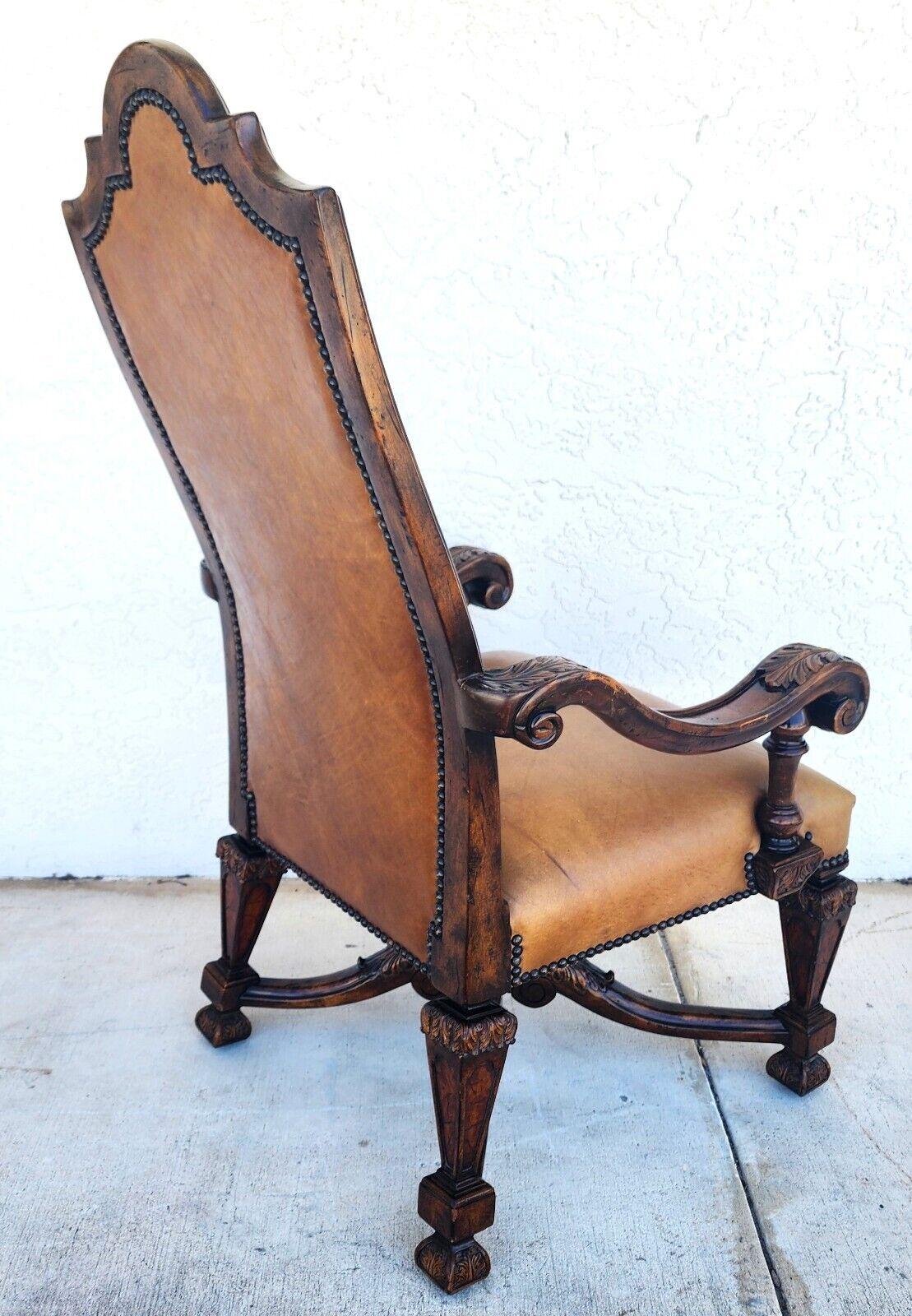 Leather Throne Armchair by THEODORE ALEXANDER For Sale 1