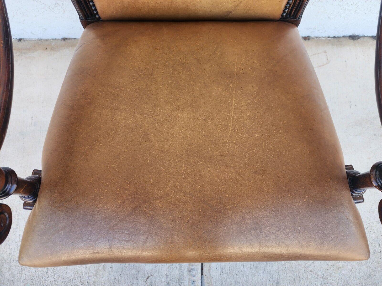 Leather Throne Armchair by THEODORE ALEXANDER For Sale 3