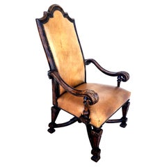 Leather Throne Armchair by THEODORE ALEXANDER