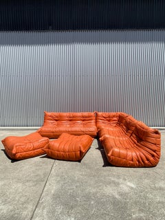 Leather Togo Sectional Sofa by Michel Ducaroy for Ligne Roset, France