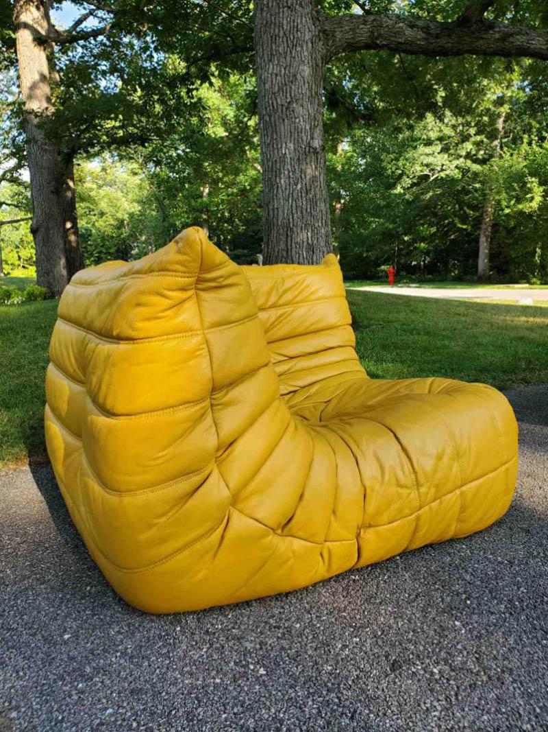 Leather Togo Sofa Set by Michel Ducaroy for Ligne Roset, Set of Five 6