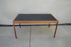 Leather Top Bassam Fellows Walnut Desk with Drawers