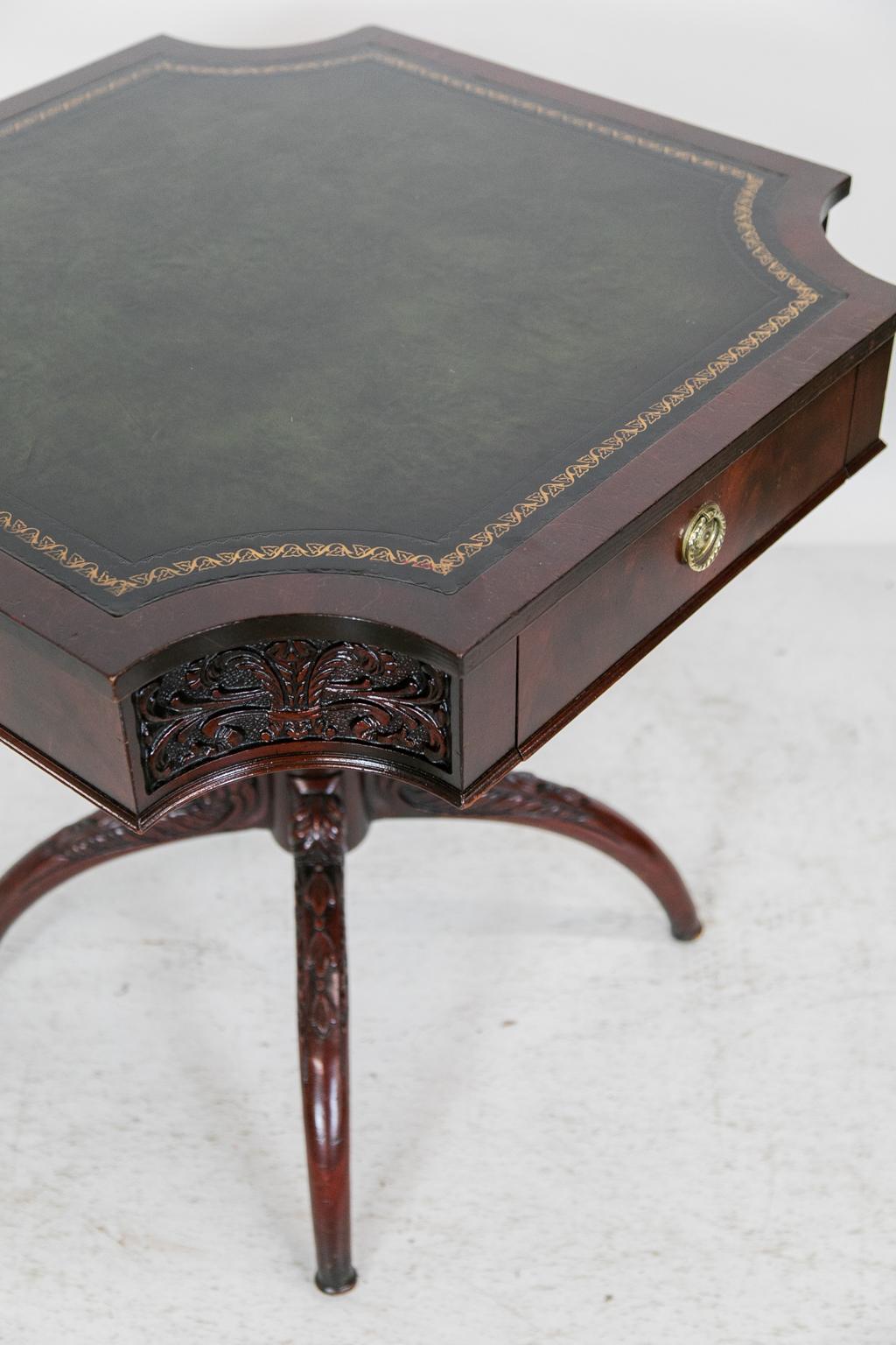 Leather Top Center Table For Sale 4