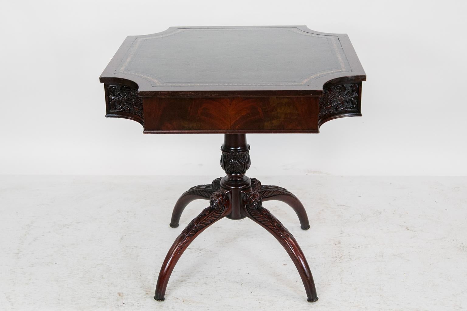 Leather Top Center Table For Sale 5