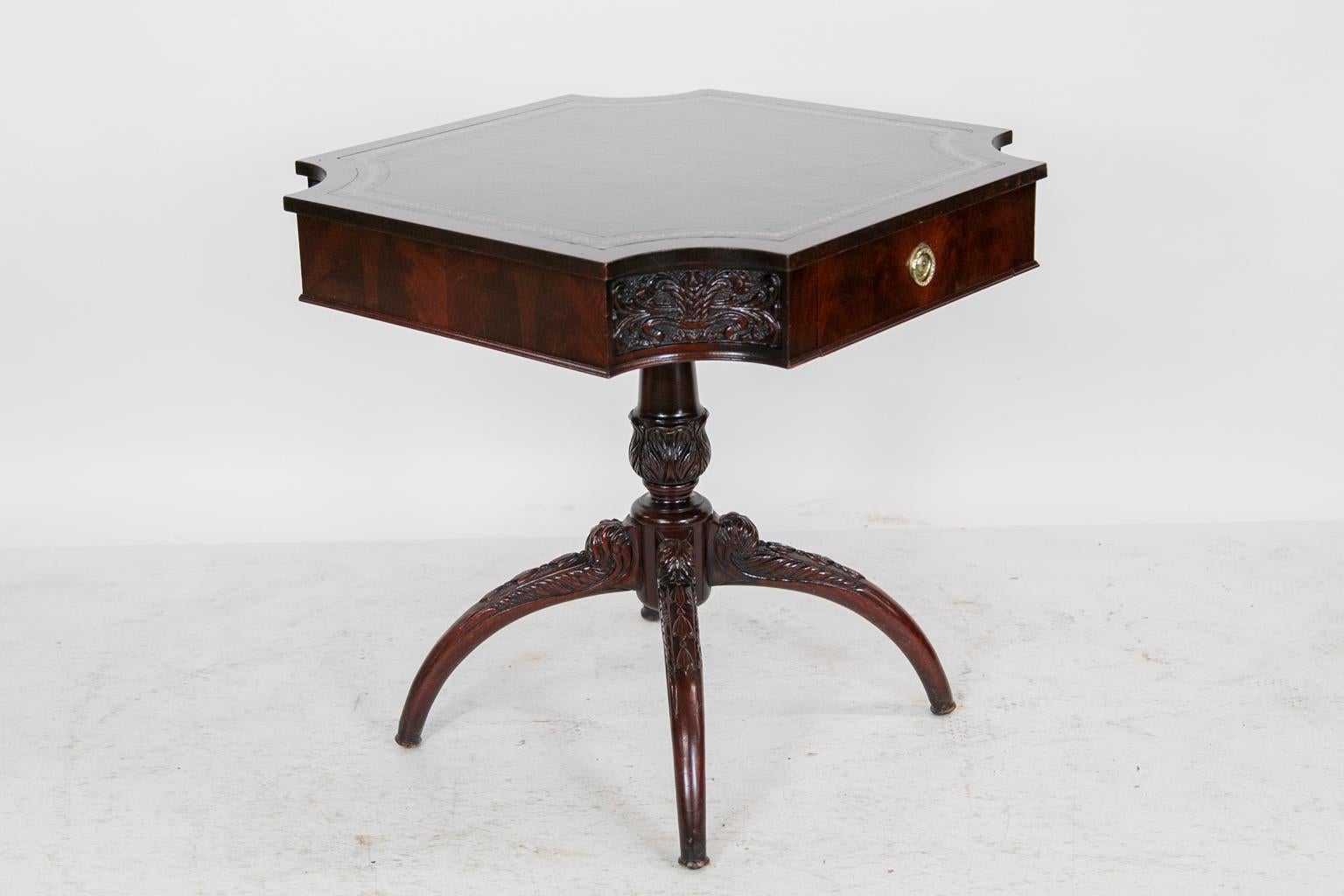Leather Top Center Table For Sale 3