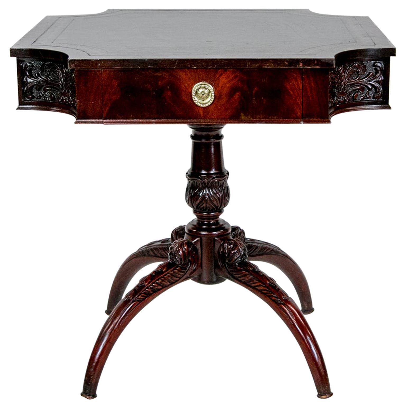 Leather Top Center Table For Sale