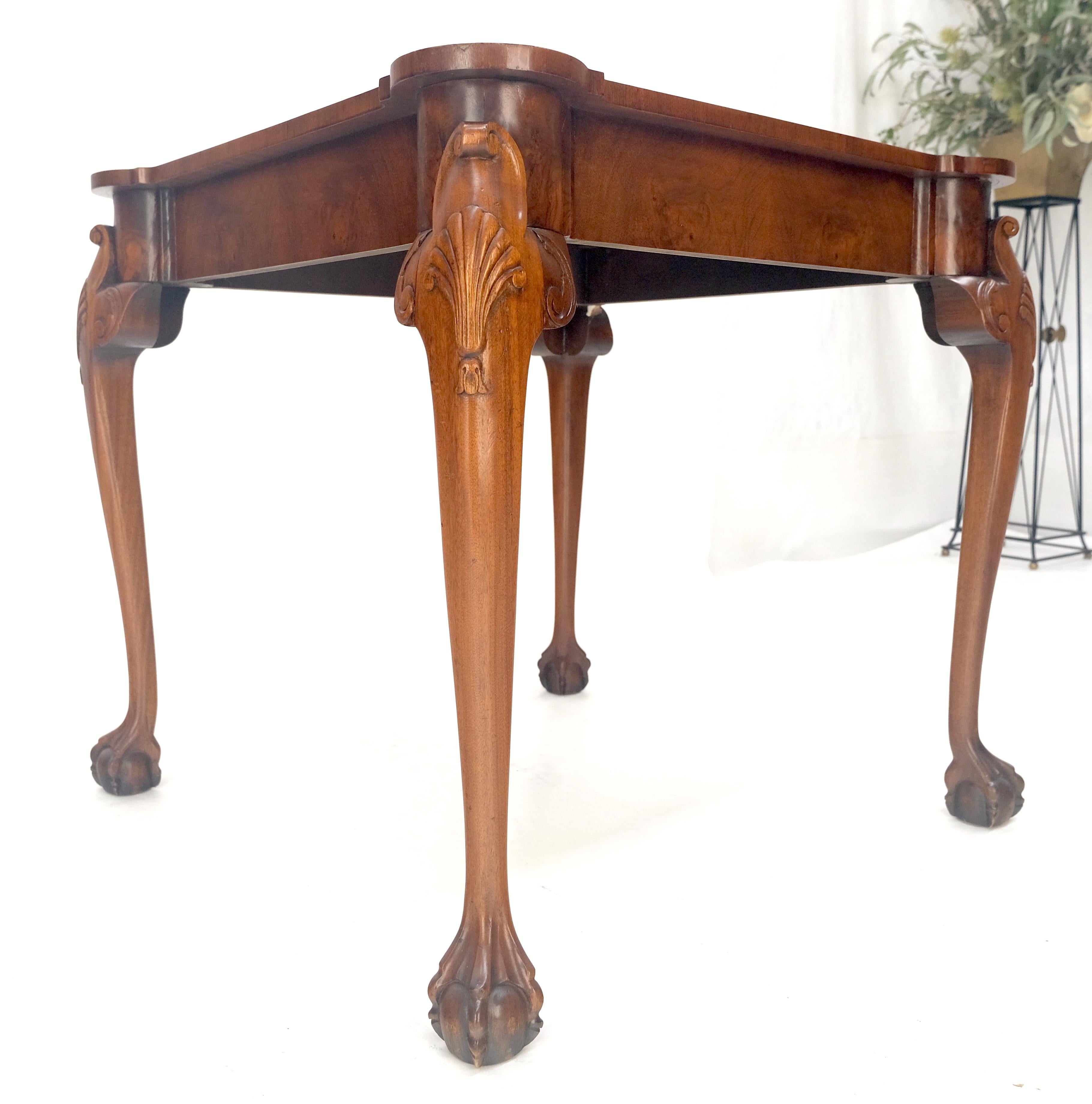 Leather Top Chippendale Style Ball & Claw Feet Backgammon Chess Game Table MINT! For Sale 5