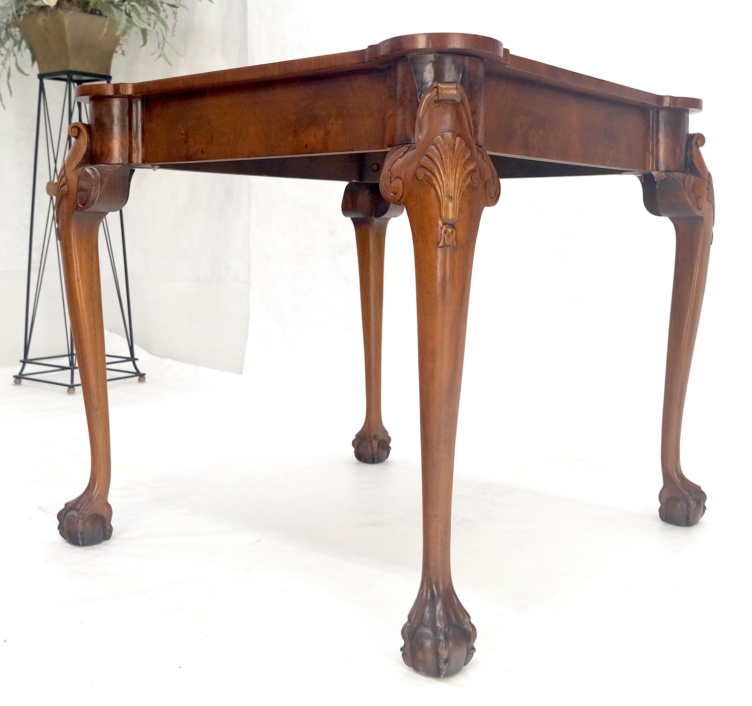 Leather Top Chippendale Style Ball & Claw Feet Backgammon Chess Game Table MINT! For Sale 2