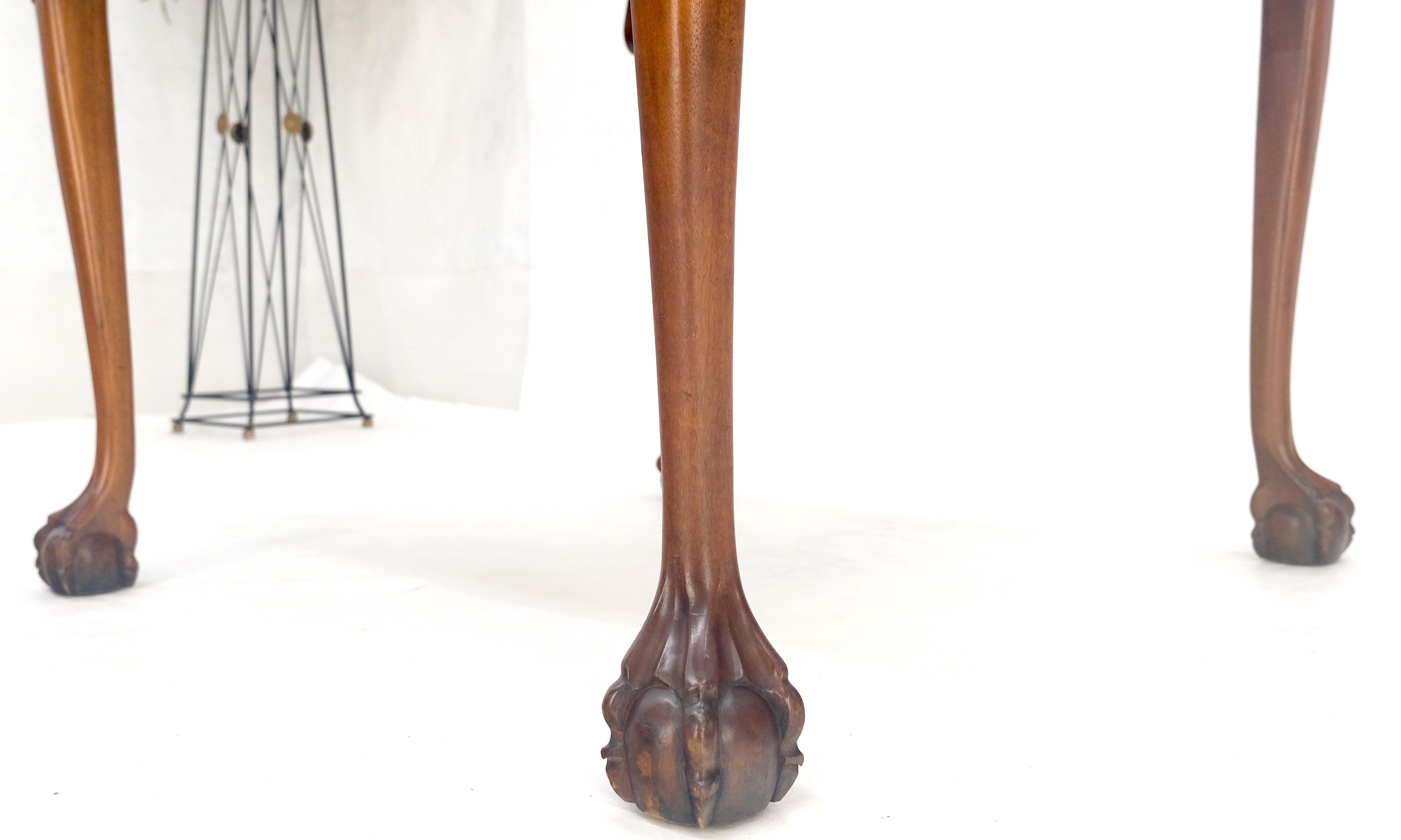 Leather Top Chippendale Style Ball & Claw Feet Backgammon Chess Game Table MINT! For Sale 3