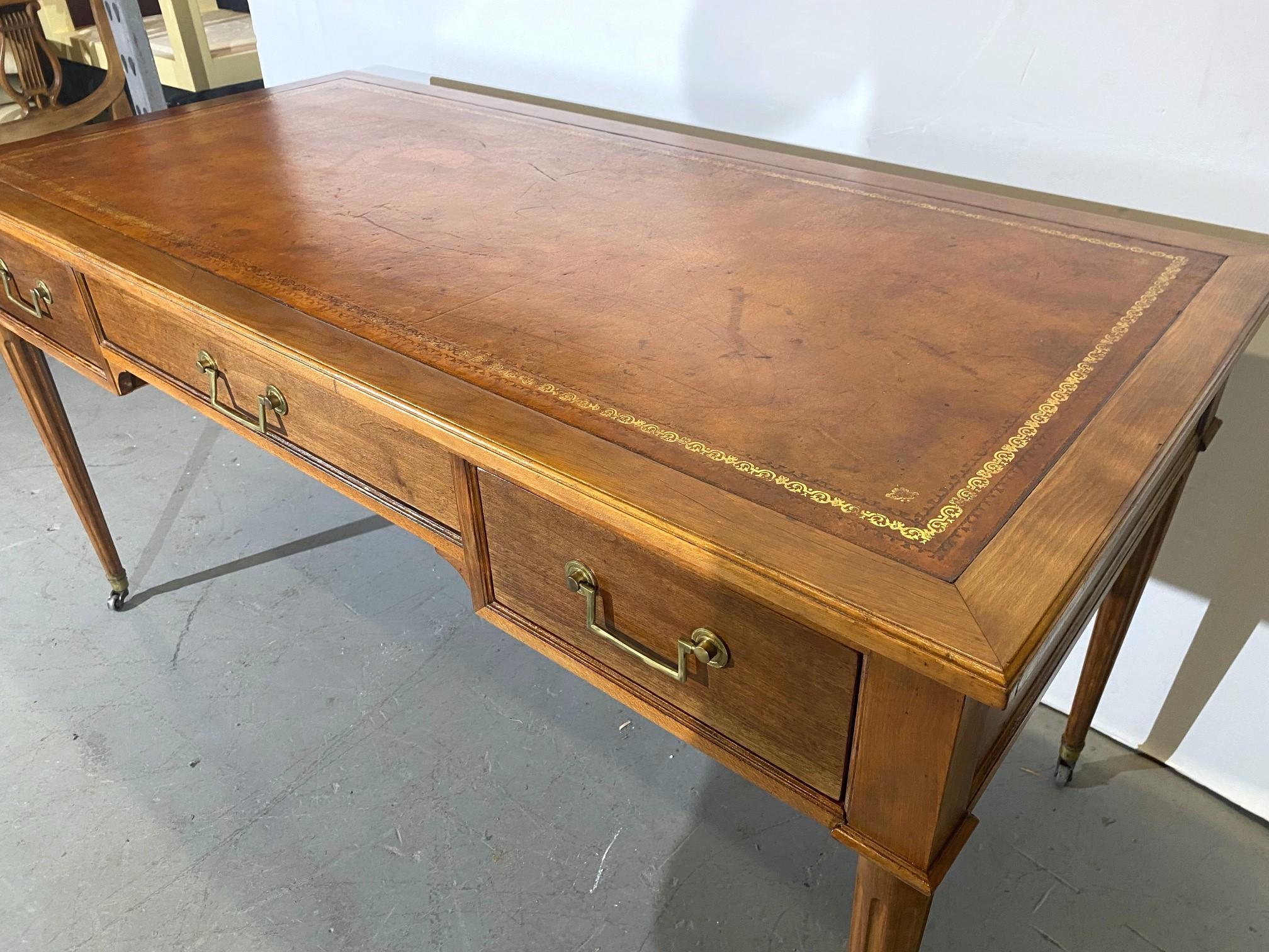 American Leather Top Desk by Baker