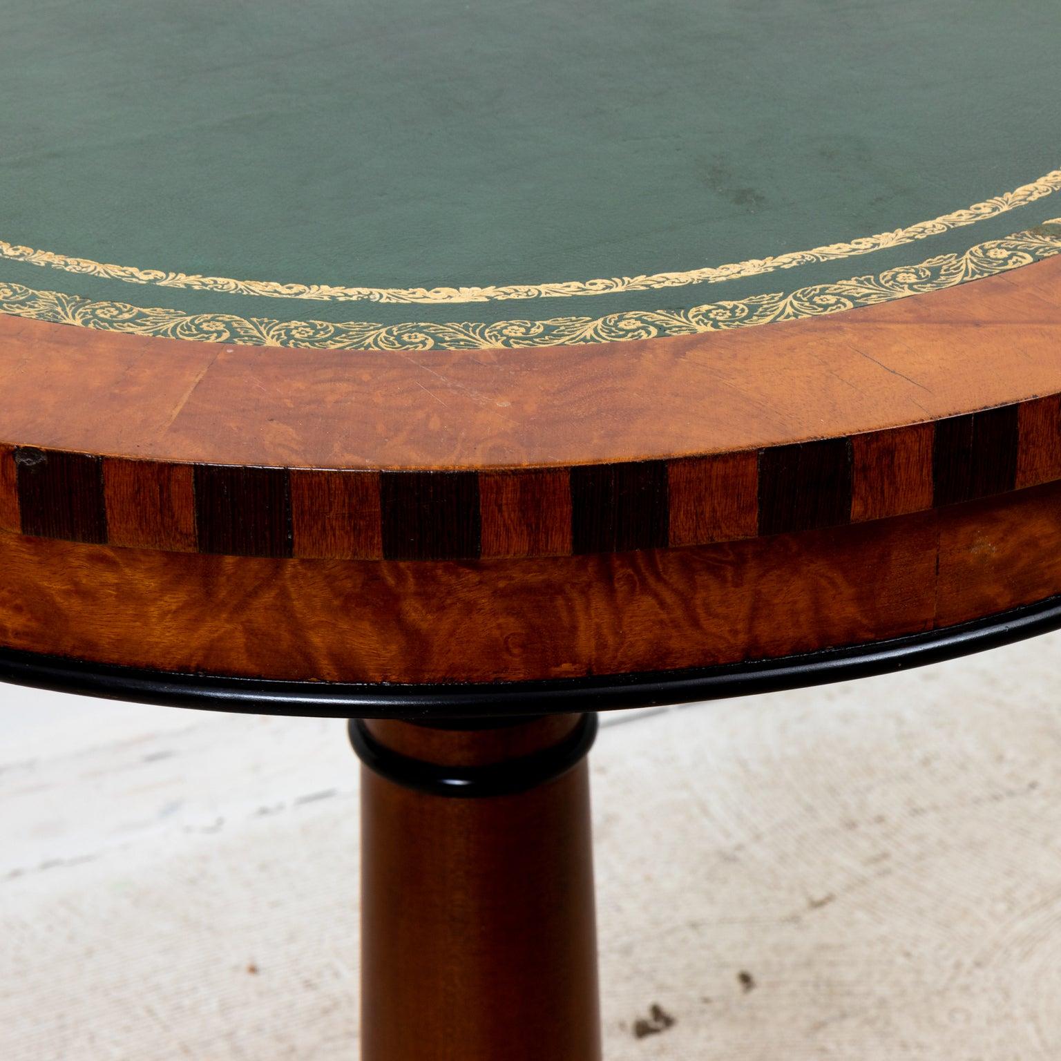 Leather Top Drum Table For Sale 2