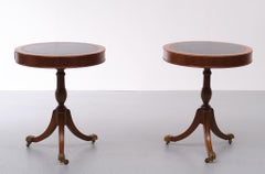 Leather Top Drum Tables England 1960s