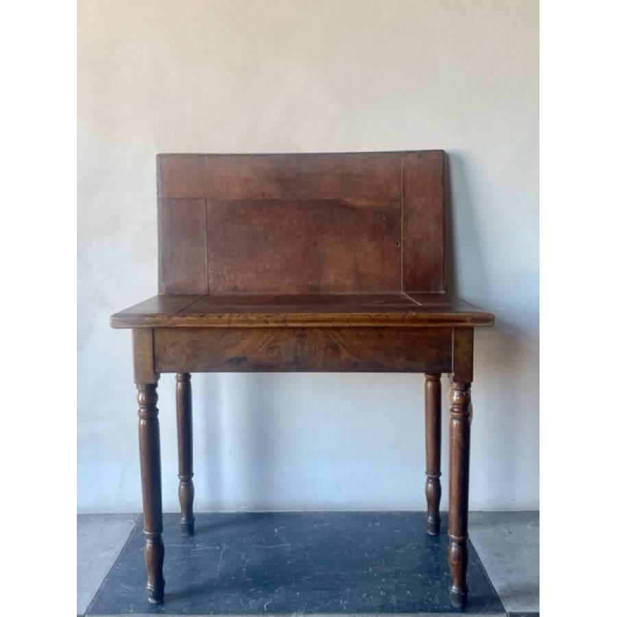 19th Century Leather Top Folding Table, FR-0290-03 For Sale