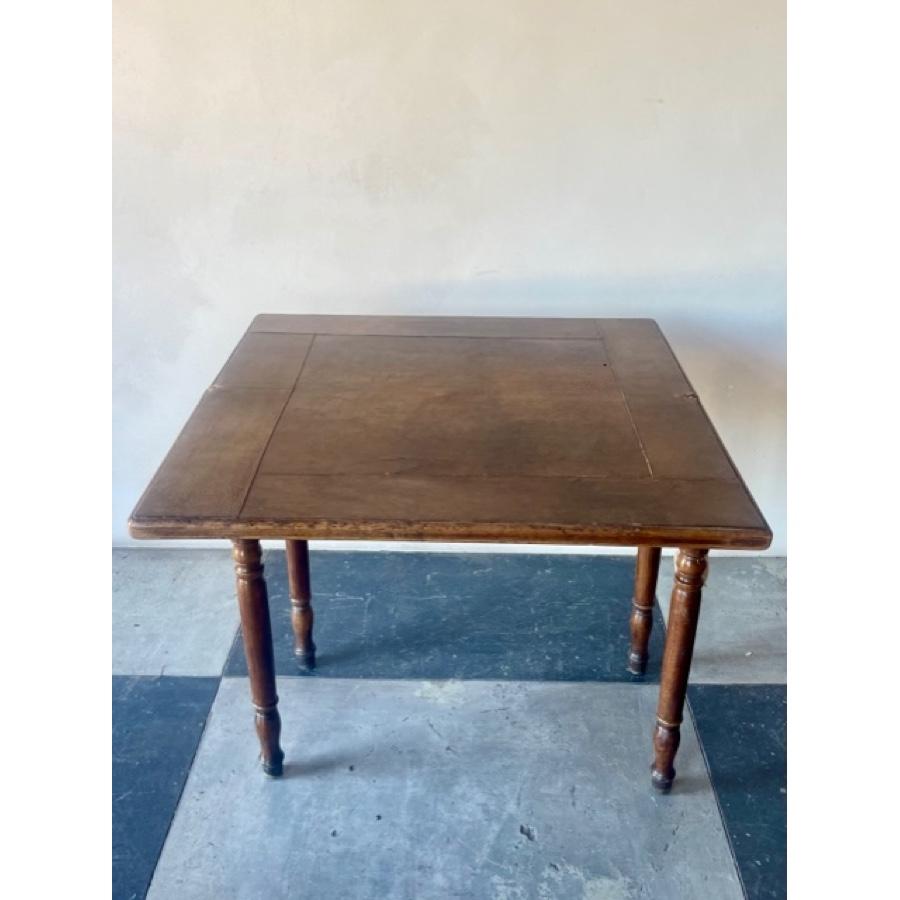 Leather Top Folding Table, FR-0290-03 For Sale 5