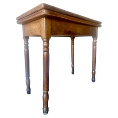 Antique Leather Top Folding Table, FR-0290-03