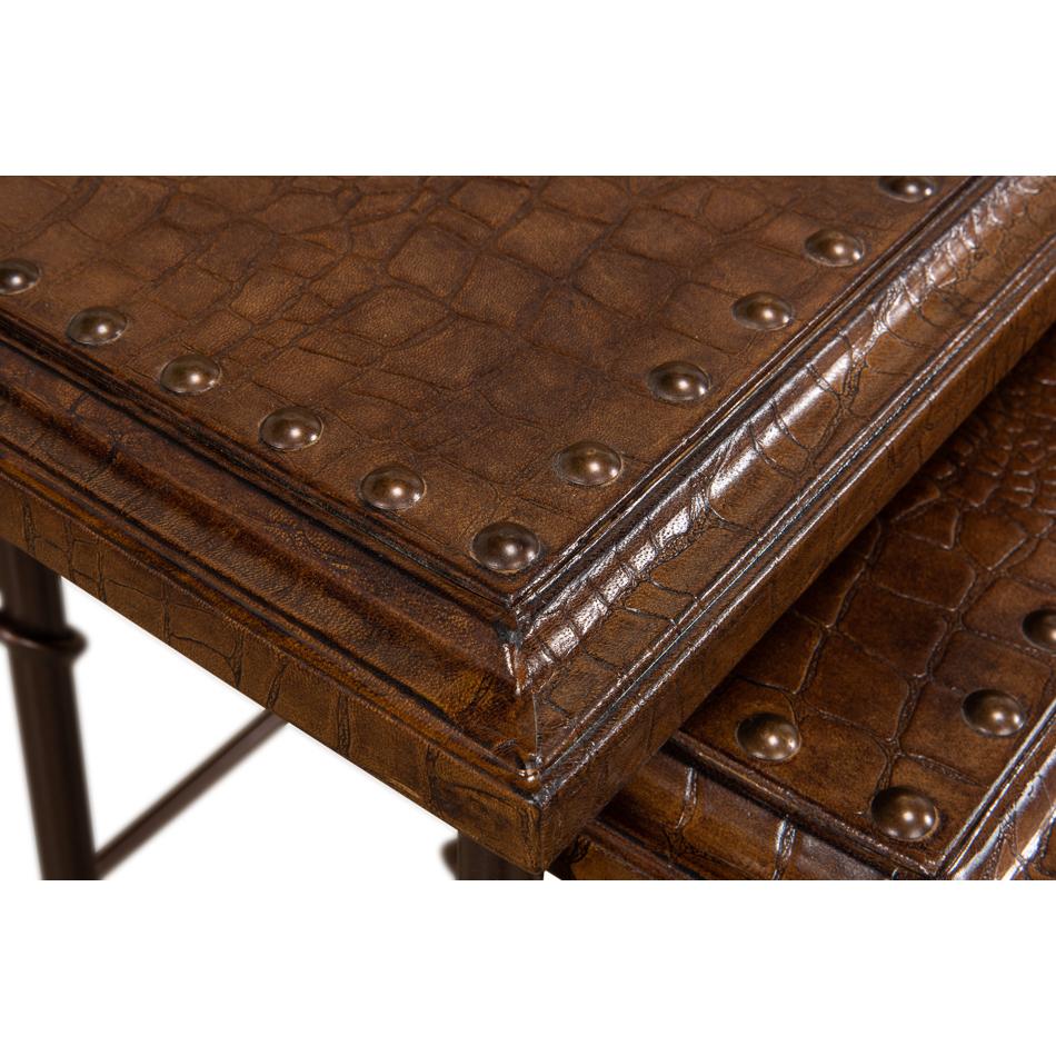 XXIe siècle et contemporain Tables gigognes en cuir en vente