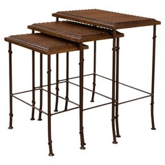 Leather Top Nest of Tables