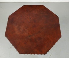 Leather Top Octagonal Center Table