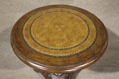 Leather Top Pedestal Tisch