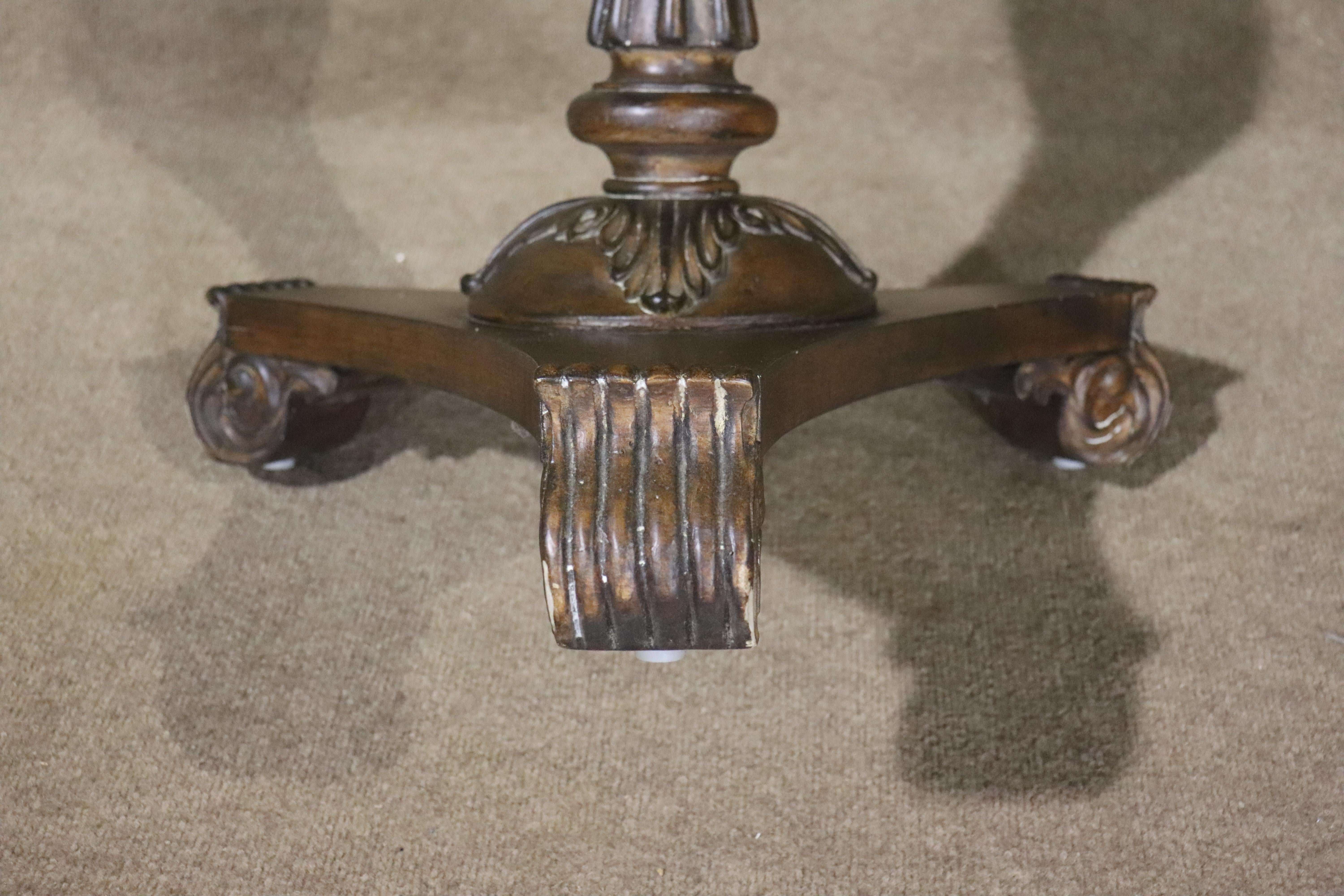 Leather Top Pedestal Table For Sale 3