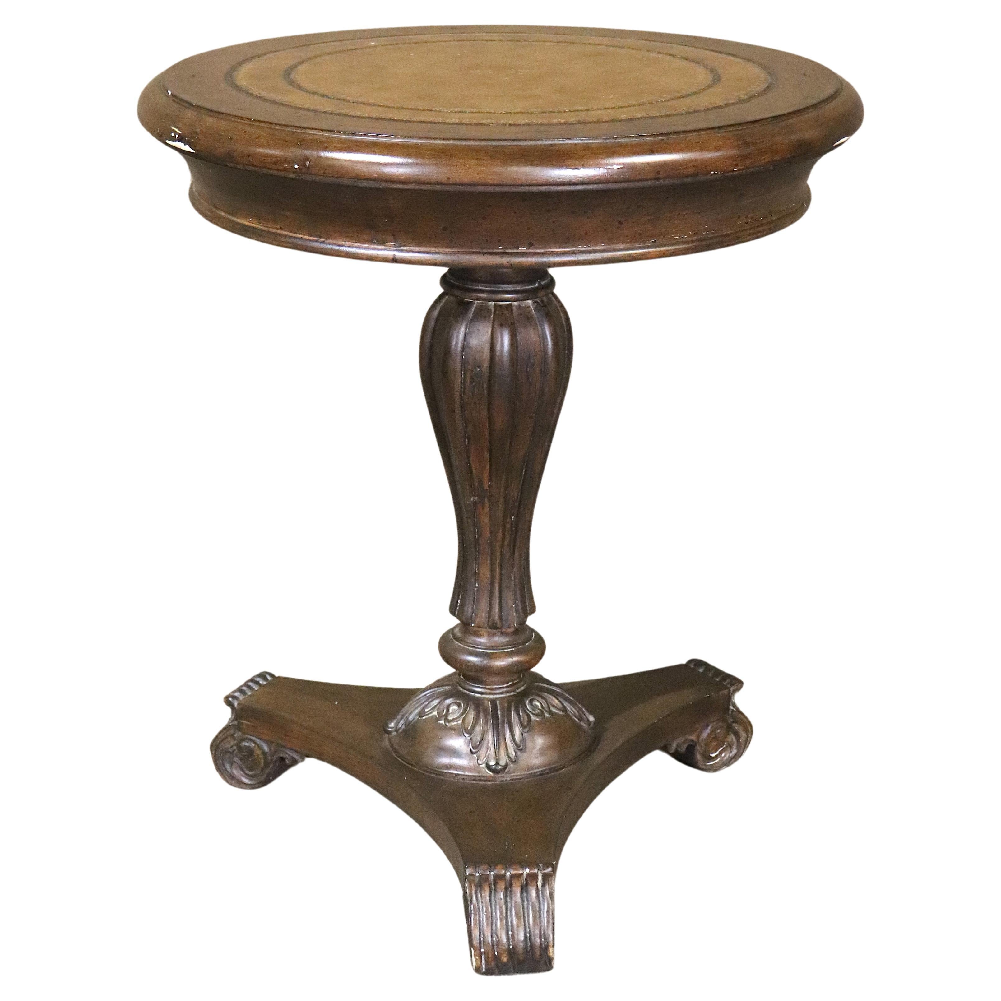 Leather Top Pedestal Table