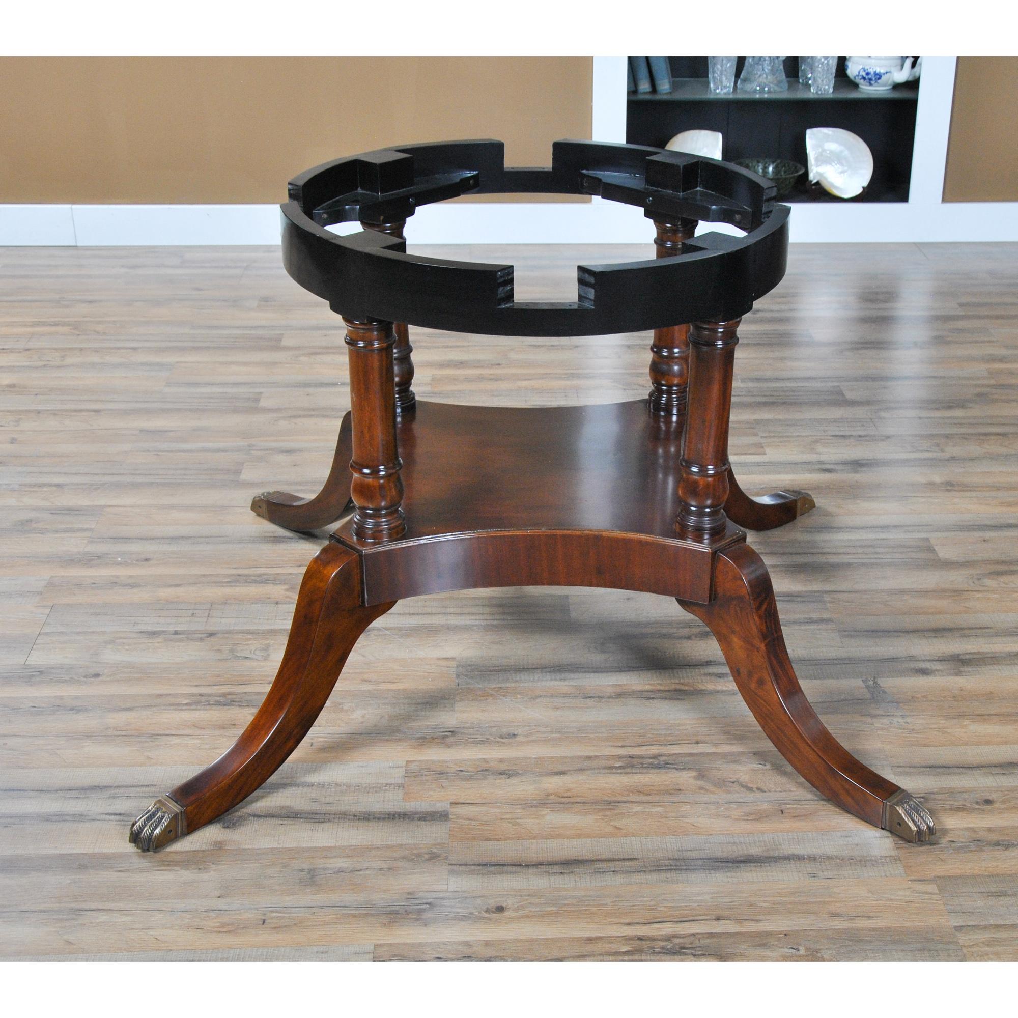 Leather Top Perimeter Dining Table  For Sale 5