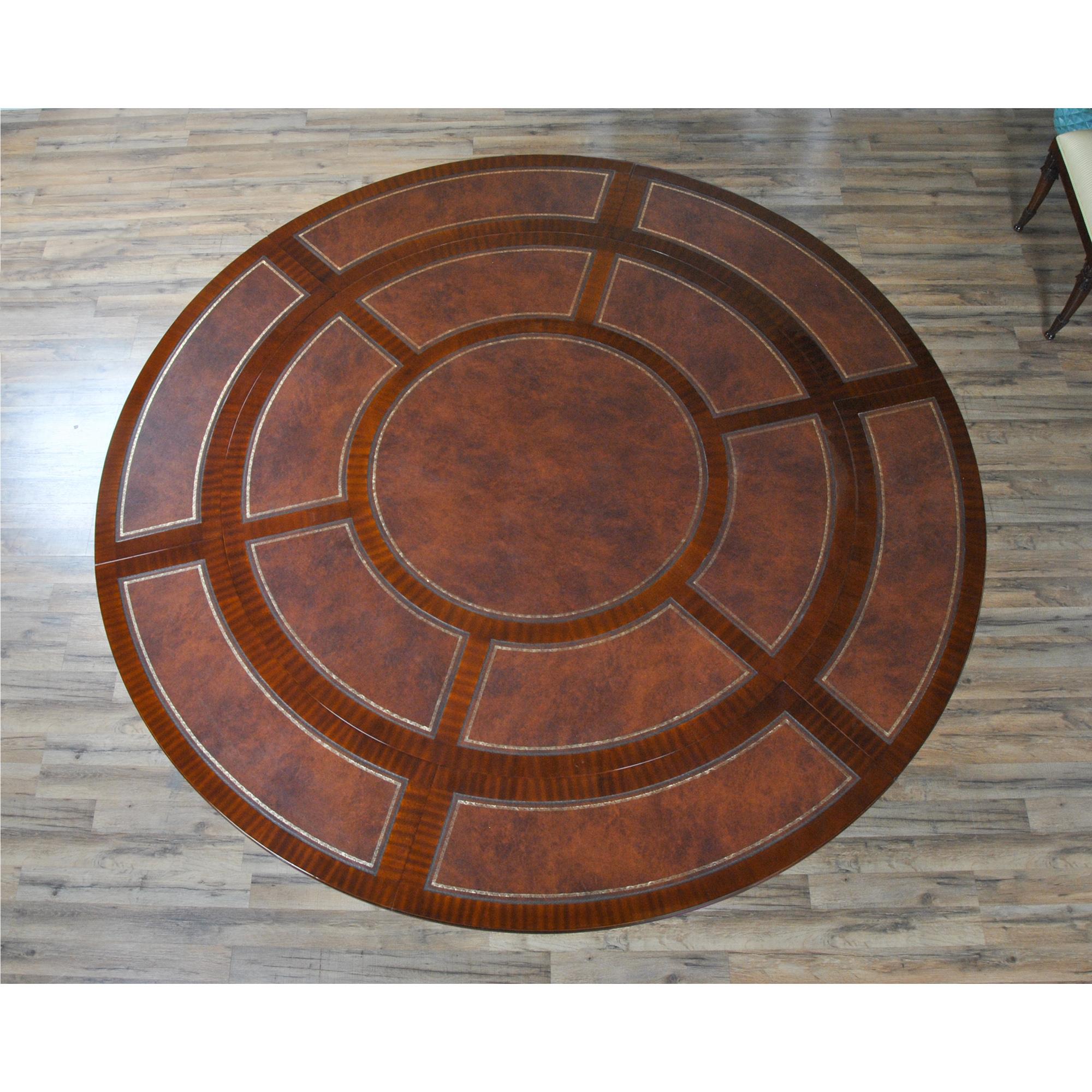 Leather Top Perimeter Dining Table  For Sale 2