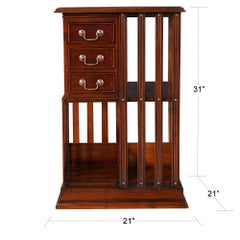 Leather Top Revolving Bookcase
